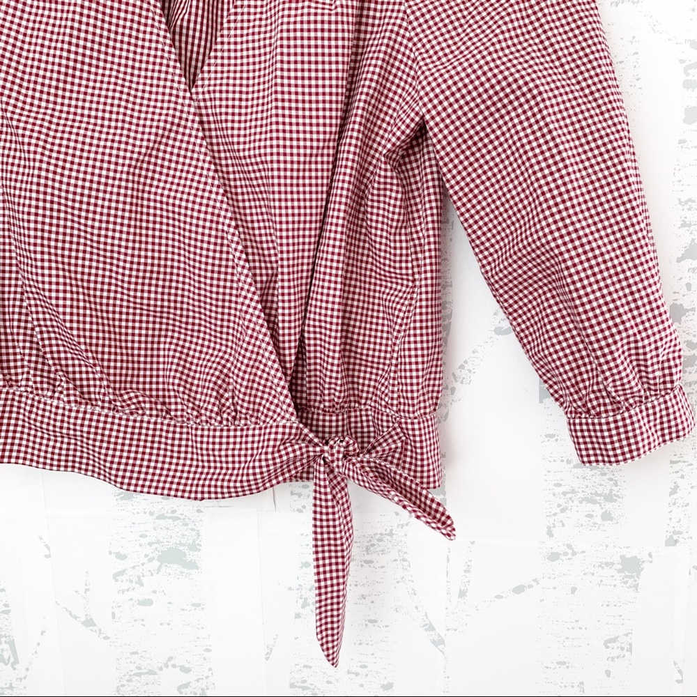 Madewell Wrap Top in Gingham Check - Picture 6 of 8